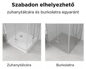 Porto duo 80x80 cm szögletes összecsukható két nyílóajtós zuhanykabin 6 mm vastag vízlepergető biztonsági üveggel, króm