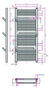 AREZZO DESIGN SMART ANTRACIT 500x1200 mm egyenes törölközőszárító radiátor, matt fekete