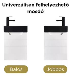 Ciprus White 40 fali mosdószekrény fekete kerámia mosdóval