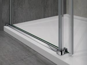 AQUATREND Marina 100x80 balos aszimmetrikus szögletes tolóajtós zuhanykabin 8 mm vastag vízlepergető biztonsági üveggel, krómozott elemekkel, 195 cm magas