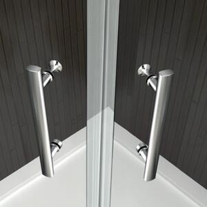 AQUATREND Quick 332 120x90 aszimmetrikus szögletes tolóajtós zuhanykabin 6 mm vastag vízlepergető biztonsági üveggel, krómozott elemekkel, 190 cm magas