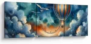 Kép - Repülés az éjjeli ég alatt (órával) (90x30 cm)
