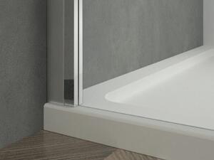 AQUATREND Jade N02 100x80/120x90 aszimmetrikus szögletes nyilóajtós zuhanykabin 6 mm vastag vízlepergető biztonsági üveggel, krómozott elemekkel, 195 cm magas