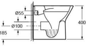 AREZZO DESIGN VERMONT perem nélküli mély öblítésű íves álló WC alsó/hátsó kifolyású
