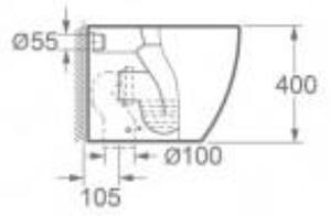 AREZZO DESIGN OHIO mély öbltésű szögletes álló WC alsó/hátsó kifolyású