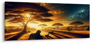 Kép - Pihenő oroszlánok (120x50 cm)