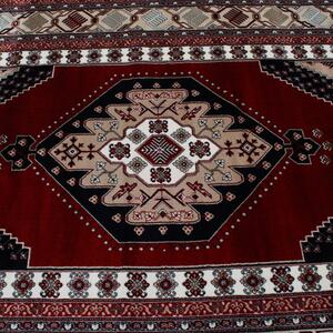 Gépi perzsa szőnyeg bordó Turkmen 140x200 klasszikus nappali szőnyeg