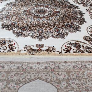 Gépi perzsa szőnyeg bézs barna Isfahan 140x200 klasszikus nappali szőnyeg