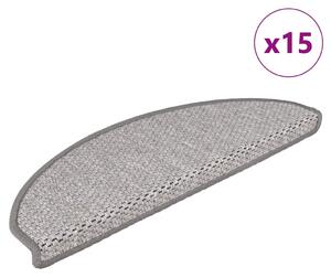 15 db szizál hatású platina öntapadó lépcsőszőnyeg 65x21x4 cm