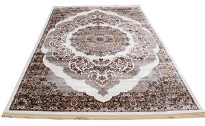 Gépi perzsa szőnyeg bézs barna Isfahan 200x300 klasszikus nappali szőnyeg
