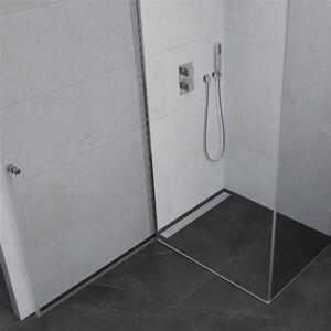 Mexen Pretoria 70x80 aszimmetrikus szögletes nyílóajtós zuhanykabin 6 mm vastag vízlepergető biztonsági üveggel, krómozott elemekkel, 190 cm magas