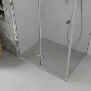 Mexen Lima 80x120 aszimmetrikus szögletes összecsukható nyílóajtós zuhanykabin 6 mm vastag vízlepergető biztonsági üveggel, krómozott elemekkel, 190 cm magas
