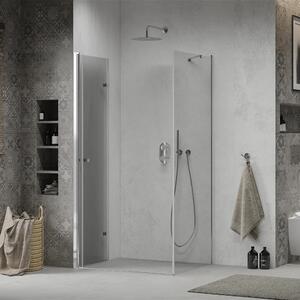 Mexen Lima 100x90 aszimmetrikus szögletes összecsukható nyílóajtós zuhanykabin 6 mm vastag vízlepergető biztonsági üveggel, krómozott elemekkel, 190 cm magas