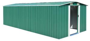 Zöld fém kerti fészer 257 x 580 x 181 cm