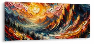Kép - Hegyek, melyeket napfény ölel (120x50 cm)