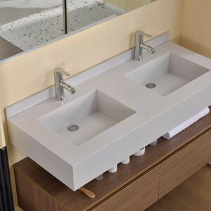 Tokyo 120 Exclusive komplett fürdőszoba bútor fali mosdószekrénnyel, két medencés mosdópulttal és tükörrel