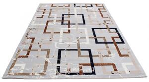 Modern szőnyeg szürke barna kék AMIR 200x300 gépi modern szőnyeg nappaliba vagy hálószobába