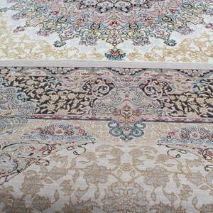 Perzsa szőnyeg bézs Kerman 140x200 prémium perzsa gépi szőnyeg akrilból