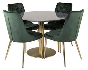 Estelle Velvet Lyx asztali szett márvány fekete/zöld