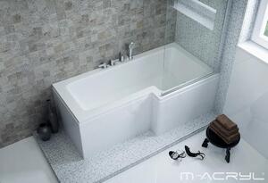 M-Acryl LINEA 160x70/85 jobbos szögletes P-alakú akril zuhanykád lábbal