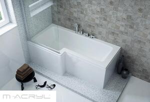M-Acryl LINEA 150x70/85 balos szögletes P-alakú akril zuhanykád lábbal