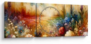 Kép - Színes rét (órával) (90x30 cm)
