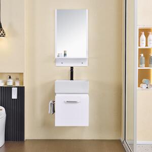 Capri White 45 komplett fürdőszoba bútor fali mosdószekrénnyel, kerámia mosdóval és tükörrel