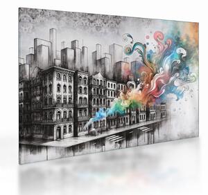 Üveg kép - Ipari élet (70x50 cm)