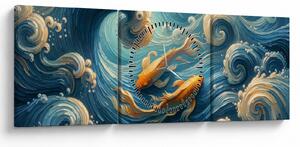 Kép - Aranyhalak (órával) (90x30 cm)