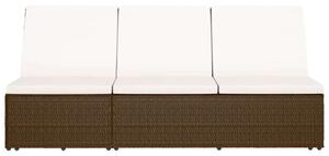 VidaXL Polyrattan Napozóágy/Kanapé - Barna - 200x121 cm