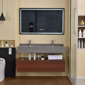 HD London 120 exclusive komplett fürdőszoba bútor mosdószekrénnyel, dupla beépített mosdóval és tükrös szekrénnyel