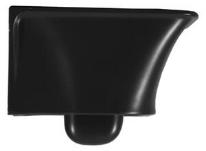 IBIZA perem nélküli mély öblítésű szögletes matt fekete fali WC