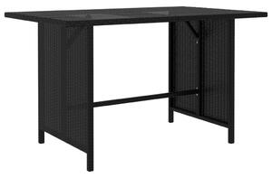 VidaXL fekete polyrattan kerti étkezőasztal 110 x 70 x 65 cm
