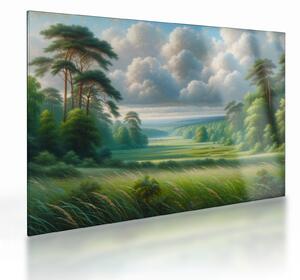 Üveg kép - Zöld táj (70x50 cm)