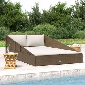 Barna polyrattan kerti ágy 110 x 200 cm