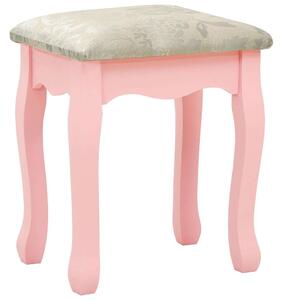 VidaXL rózsaszín császárfa MDF fésülködőasztal ülőkével 65x36x128 cm