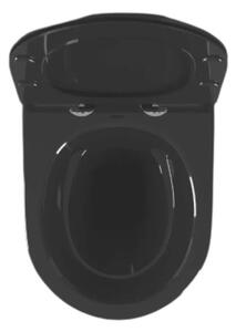 HD Lea Black perem nélküli mély öblítésű fekete fali WC tető nélkül