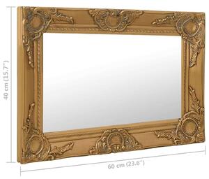 VidaXL aranyszínű barokk stílusú fali tükör 60 x 40 cm