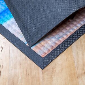 Festett gumis textil lábtörlő 40x60 cm – Tengerpart mintával