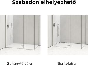 HD Arlo Kombi Walk-In zuhanyfal, 80x70 cm, 8 mm vastag vízlepergető biztonsági üveggel, 200 cm magas, króm profillal és távtartóval