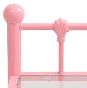 VidaXL rózsaszín, átlátszó fém és üveg éjjeliszekrény 45x34,5x60,5 cm