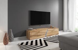 Slant 160 cm-es TV szekrény, tölgy/tölgy, tetszőleges színű LED hangulatvilágítással