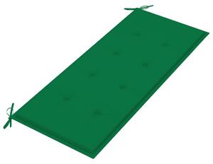 VidaXL tömör tíkfa Batavia pad zöld párnával 120 cm
