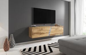 Slant 160 cm-es TV szekrény, tölgy/tölgy, tetszőleges színű LED hangulatvilágítással