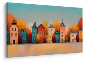 Kép - Őszi falu (90x60 cm)