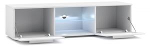 Moon 140 TV szekrény, fehér/fehér, kék LED hangulatvilágítással