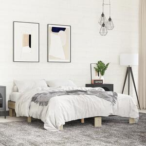 Sonoma tölgyszínű szerelt fa és fém ágykeret 150 x 200 cm