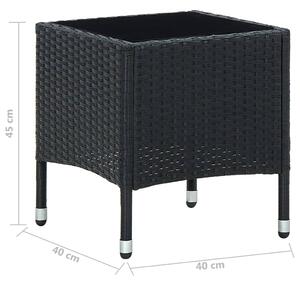 VidaXL fekete polyrattan kerti asztal 40 x 40 x 45 cm