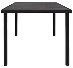 VidaXL fekete acél kerti asztal üveg asztallappal 150 x 90 x 74 cm