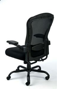 Irodai szék,állítható karfával, fekete szövetborítás, feszített hálós háttámla,fekete lábkereszt, MAYAH Grande (BBSZVV29)